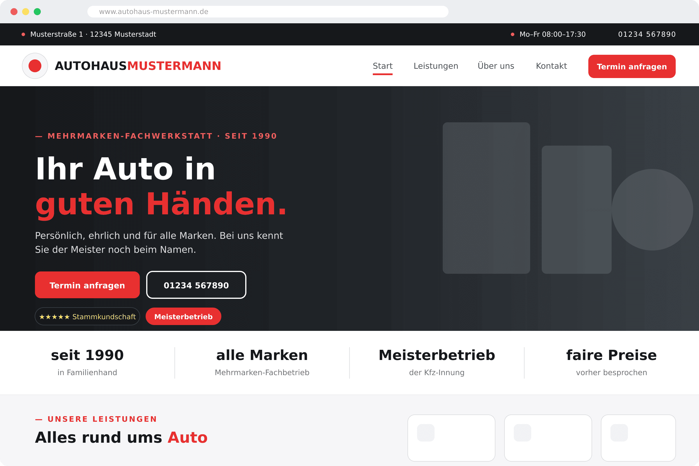 Website-Relaunch für eine KFZ-Meisterwerkstatt